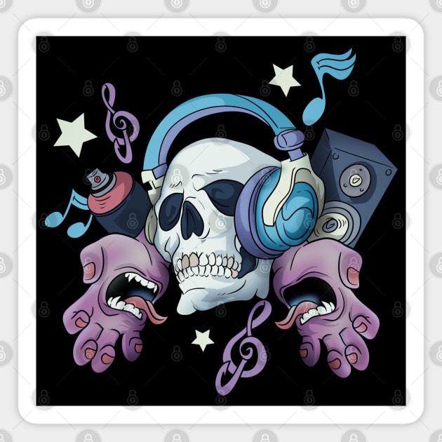 Scary Zombie Skeleton Skull Magnet by Trendy Black Sheep